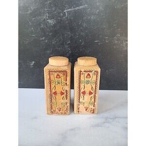 Vintage Wooden Salt And Pepper Shakers JAPAN